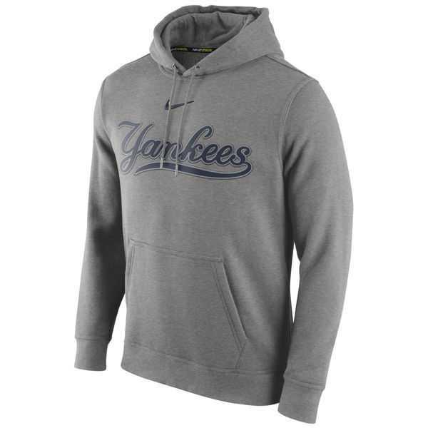 Men's New York Yankees Nike Club Pullover Hoodie - Gray,We sell and wholesale Men's New York Yankees Nike Club Pullover Hoodie - Gray on line form chian!